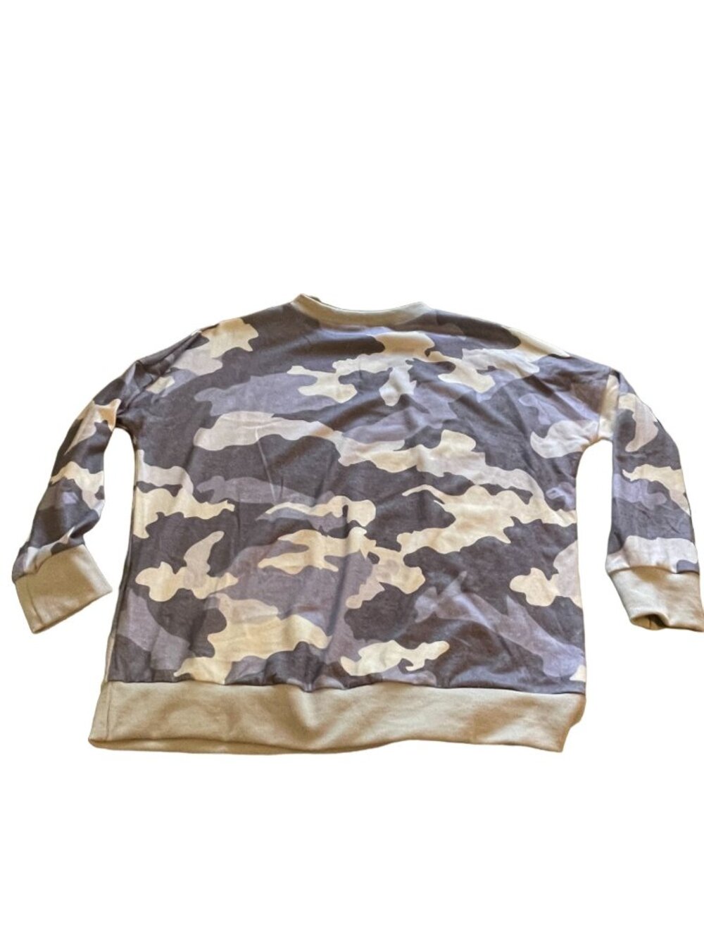Womens Camouflage Print Pullover Casual Long Sleeve Crewneck Loose Sweatshirt - Picture 4 of 9
